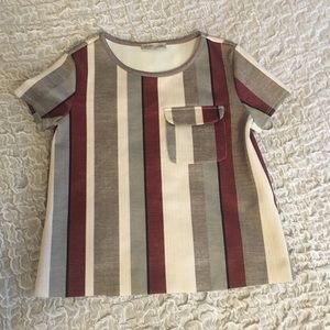 Zara striped short sleeve top